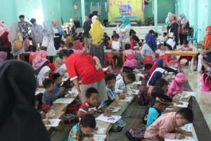 Suasana lomba Festival Anak Sholeh ( FAS) di Sraten Kecamatan Tuntang Kabupaten Semarang. Selasa, (19/11/2019) 