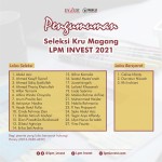 Pengumuman Kru Magang LPM Invest 2021