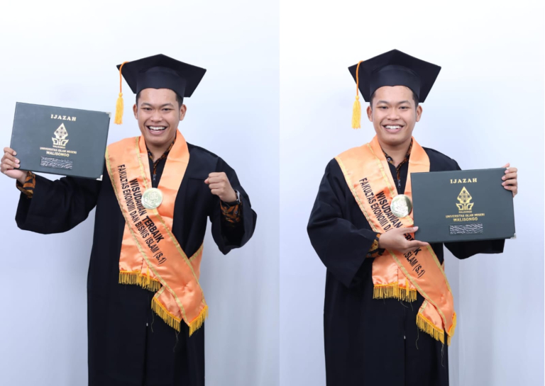 Menjaga Akademik di Tengah Organisasi, Aji Raih Wisudawan Terbaik FEBI